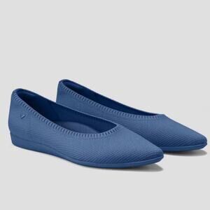 Vivaia Blue Size 10.5 Women's Sustainable Comfort Pointy Ballet Flats